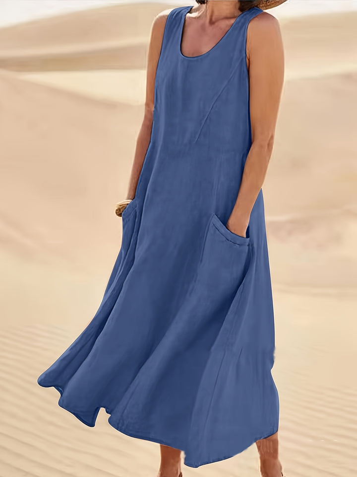 Abigail | Casual Summer Sleeveless Round Neck Women'S Maxi Dress