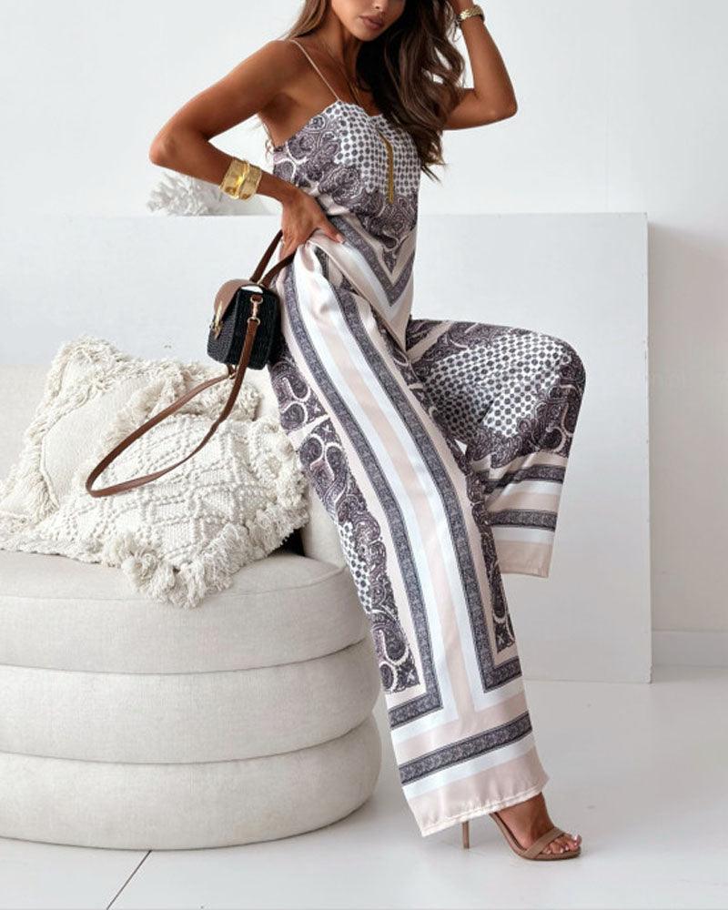 Helen | Vacation Ready Stylish Lace-Up Vest & Pants Two-Piece Set Dress