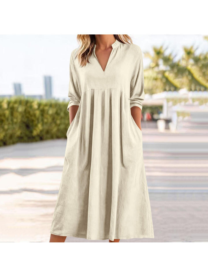 Amber | Elegant Midi Dress with Pockets