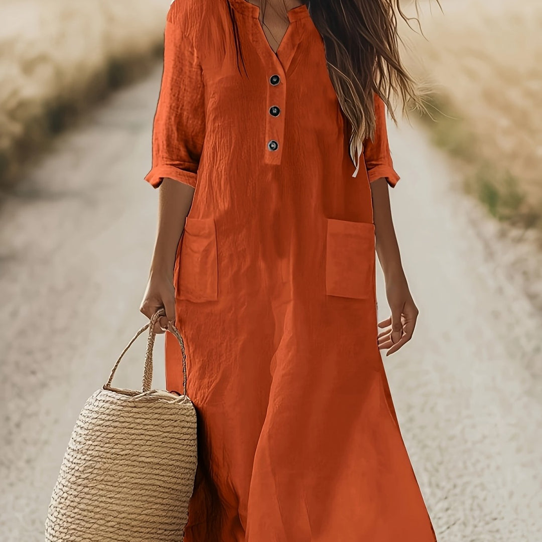 Angelina | 100% cotton-made Dress with Pockets