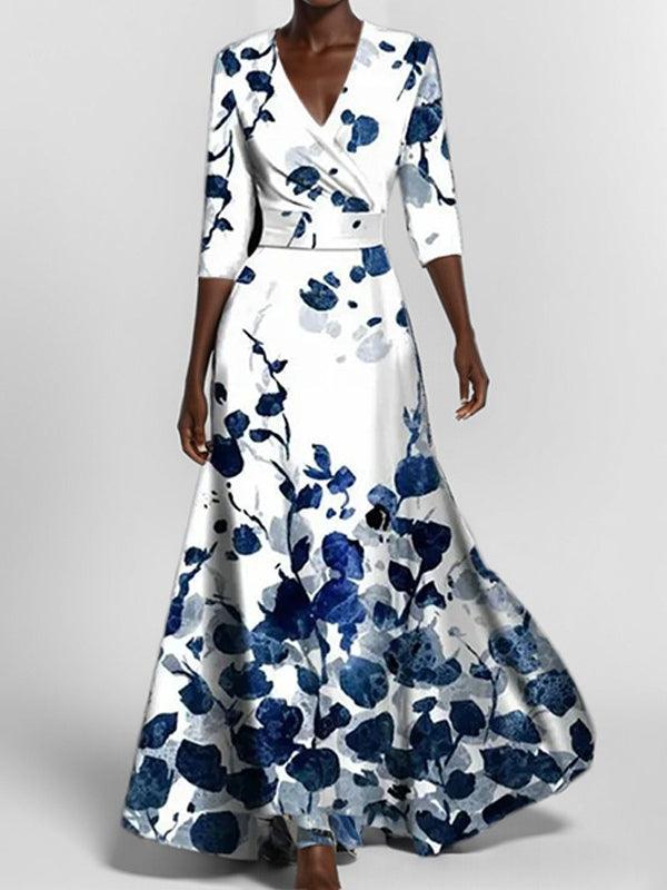 Lea | Seaside Glam Elegant Mid Sleeve Maxi Dress Ensemble