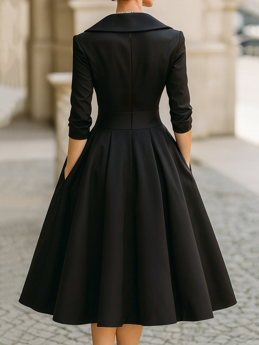 Lina - Midi Dress in Satin