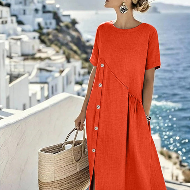 Anita | Smocked Waist Midi Dress with Pockets