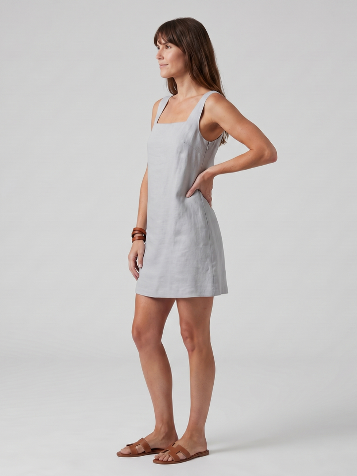 Azure | Square Neck Clean Silhouette Mini Dress