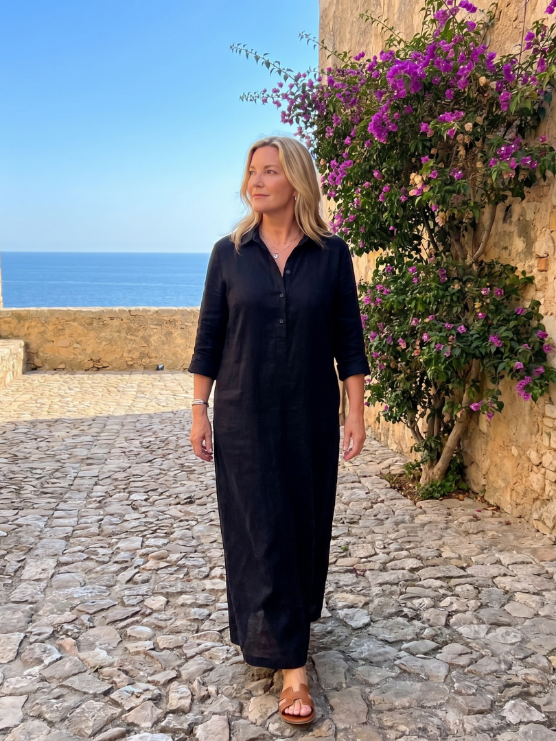 Veronica | Long Sleeve Relaxed Silhouette Maxi Dress