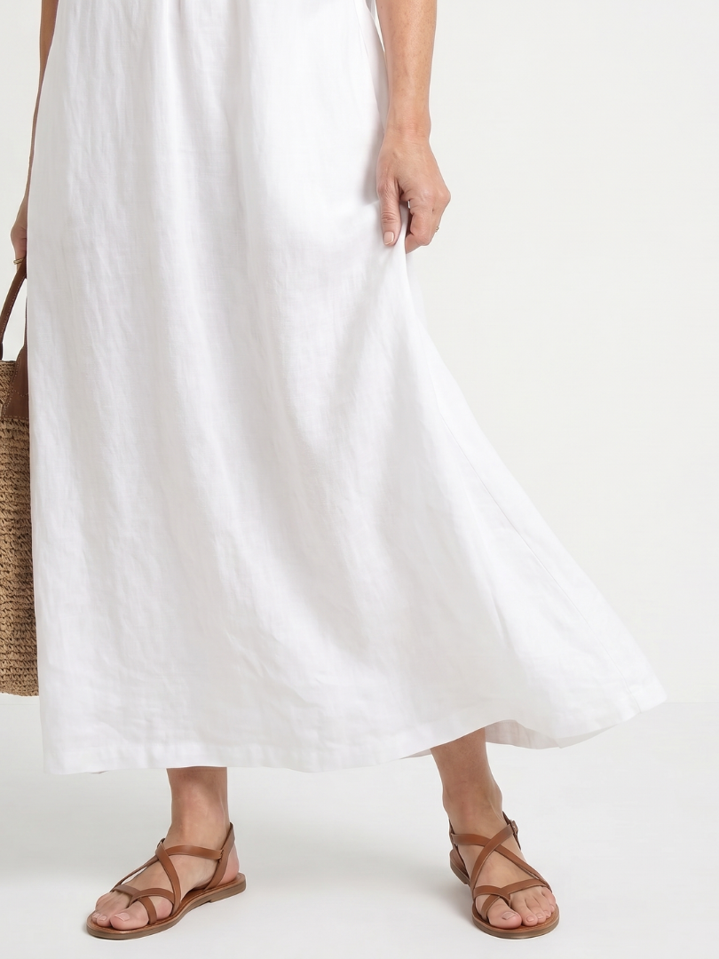 Adelaide | Ruffle Trim Sleeveless Neck Midi Dress