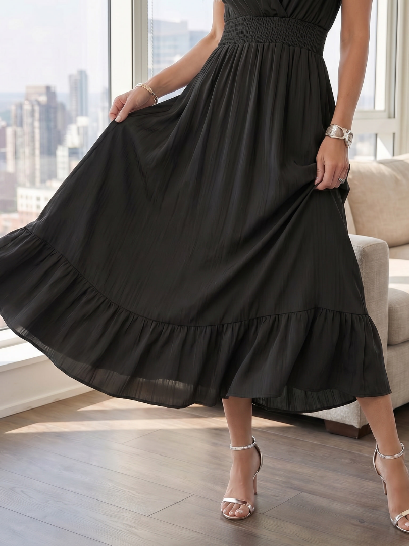 Clove | Ruffle Sleeve Smocked Waist Midi Dress