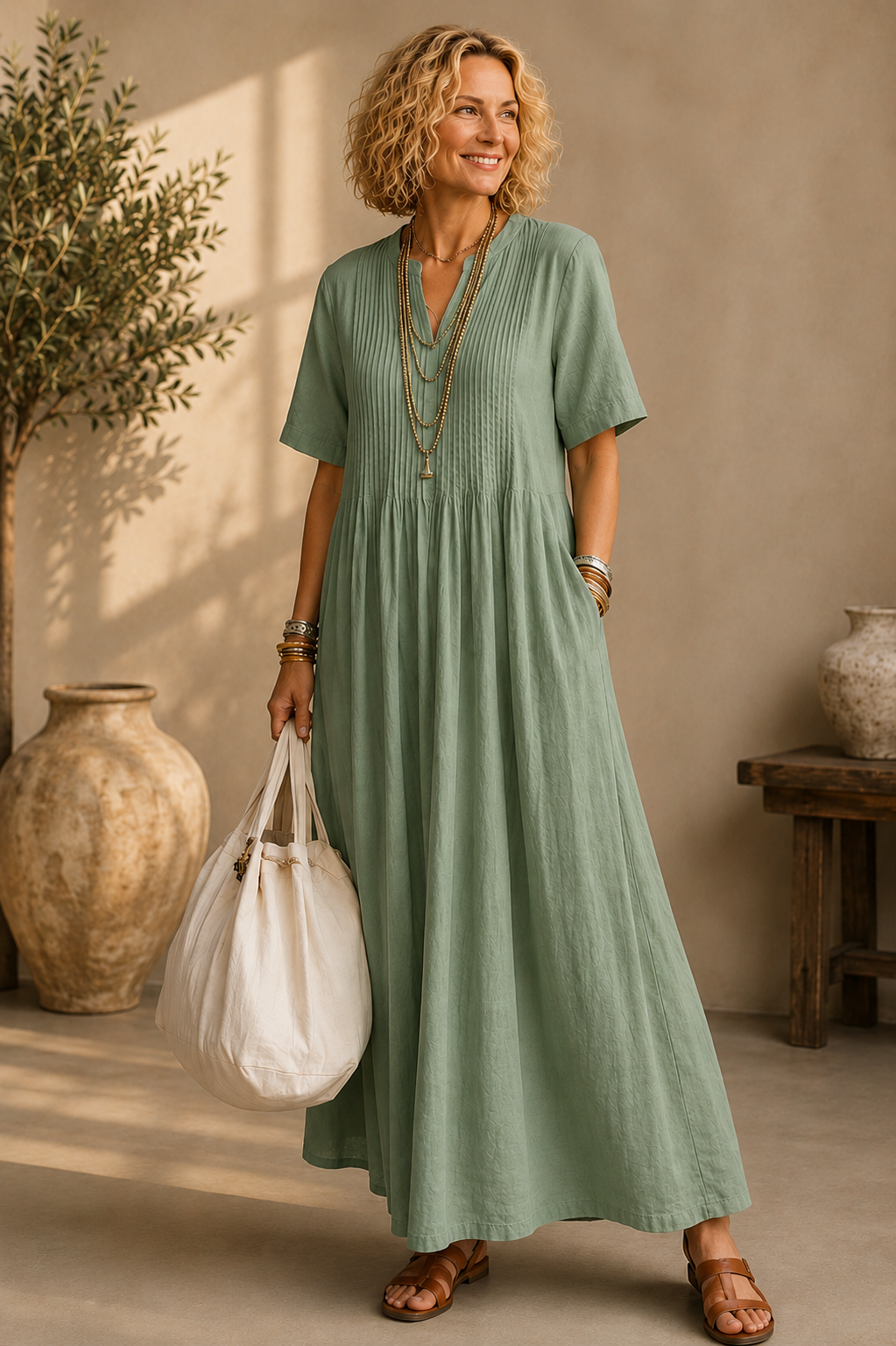 Nathalia™ | Elegant Pleated Dress