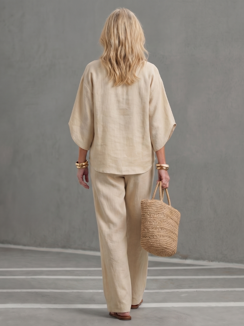 Amity | Button Front Relaxed Tunic Trouser Set