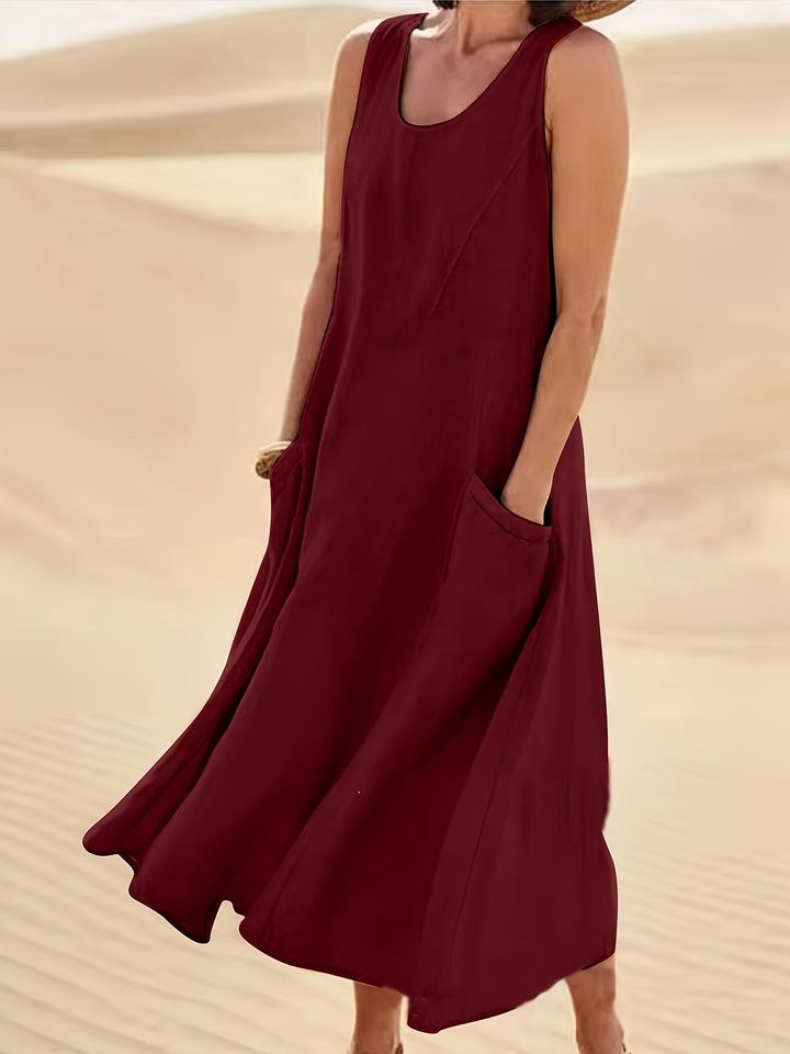 Abigail | Casual Summer Sleeveless Round Neck Women'S Maxi Dress