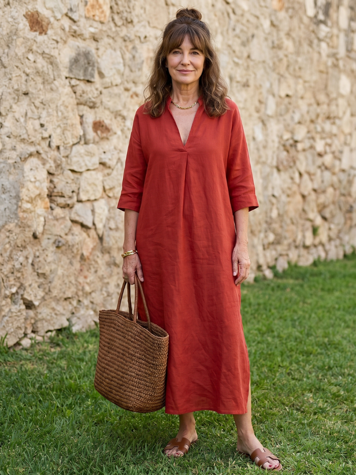 Estelle | Relaxed Straight Silhouette Midi Dress