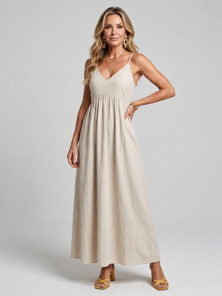 Solstice | Spaghetti Strap Flowing Skirt Midi Dress