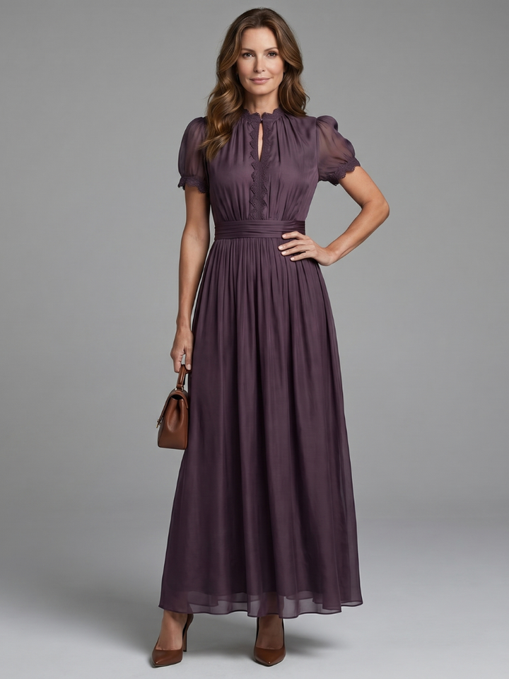 Elia | Gathered Waist Keyhole Maxi Dress