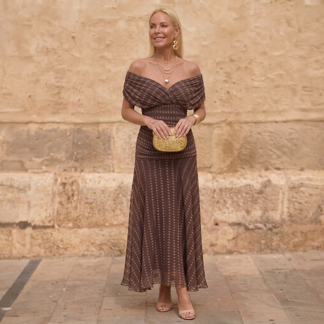 Cecilia | Geometric Flow Dress