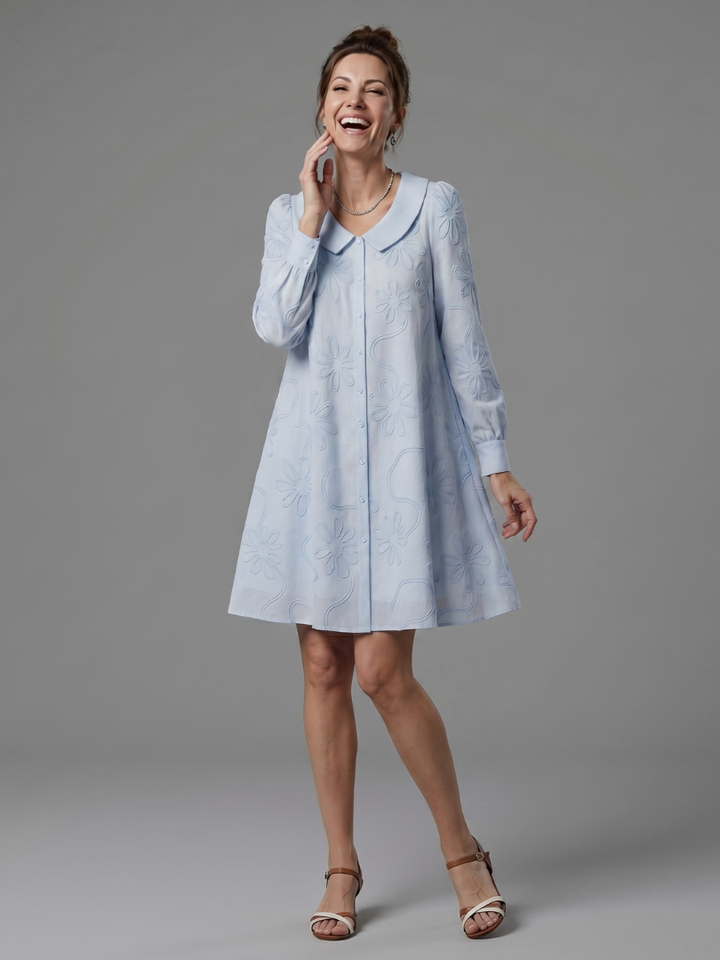 Opal | Button Front Collar Knee Length Dress