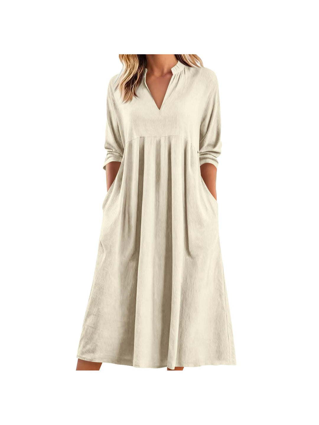 Amber | Elegant Midi Dress with Pockets