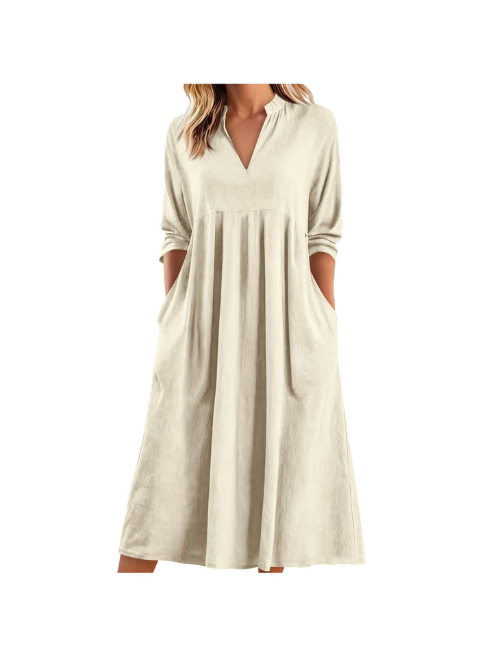 Amber | Elegant Midi Dress with Pockets
