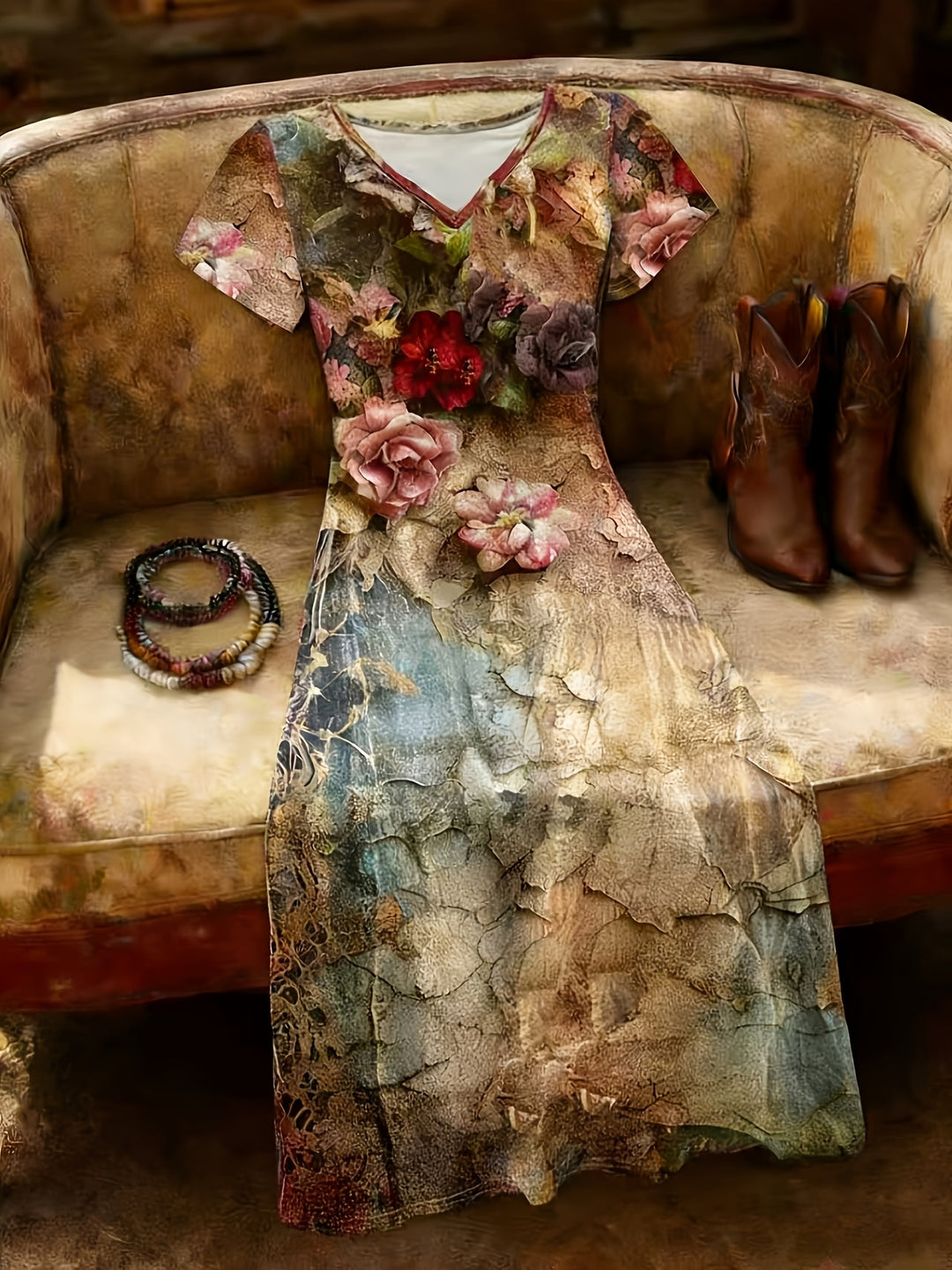 Brianna | Sleeveless Boho Print Dress