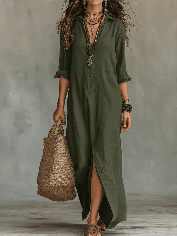 Selena™ | Maxi Dress with Buttons
