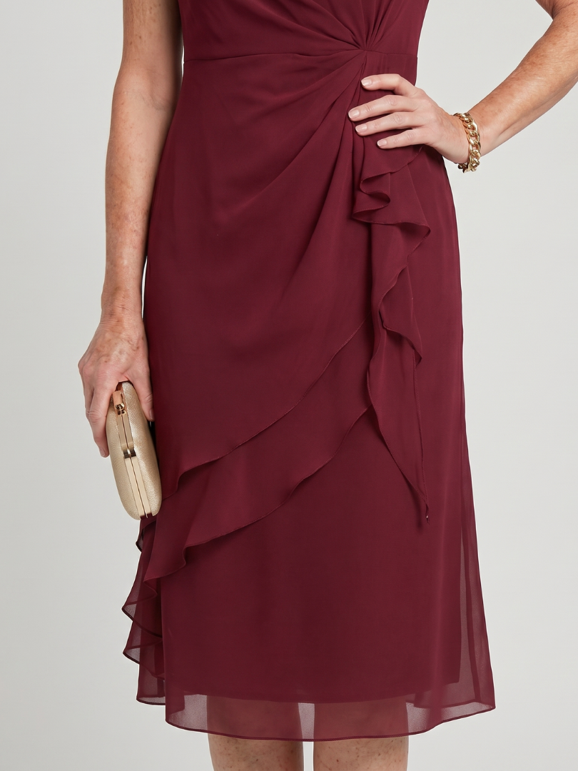 Eira | Short Sleeve Layered Hem Midi Dress