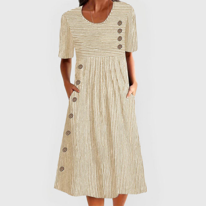 Wanda™ Striped Midi Dress-1