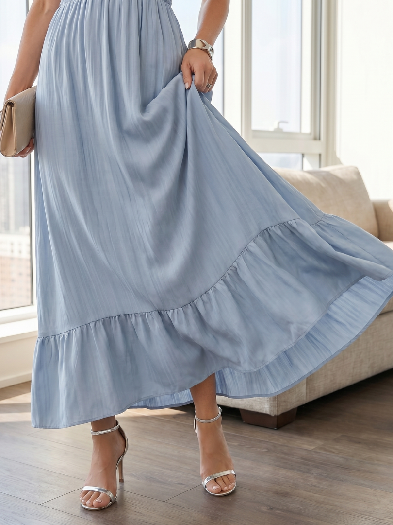 Clove | Ruffle Sleeve Smocked Waist Midi Dress