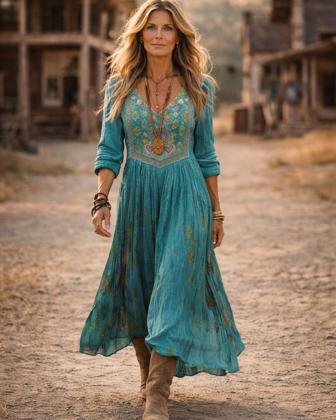 Sienna | Long Sleeve Vintage Floral Print Dress