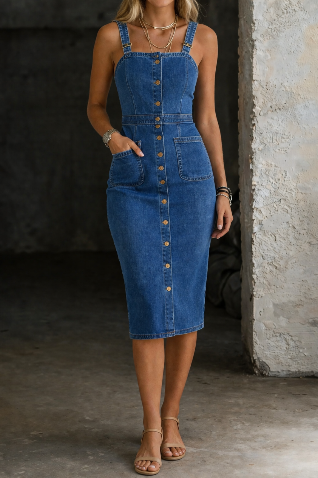 Indira | Button-Up Denim Dress