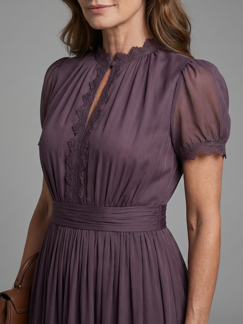 Elia | Gathered Waist Keyhole Maxi Dress