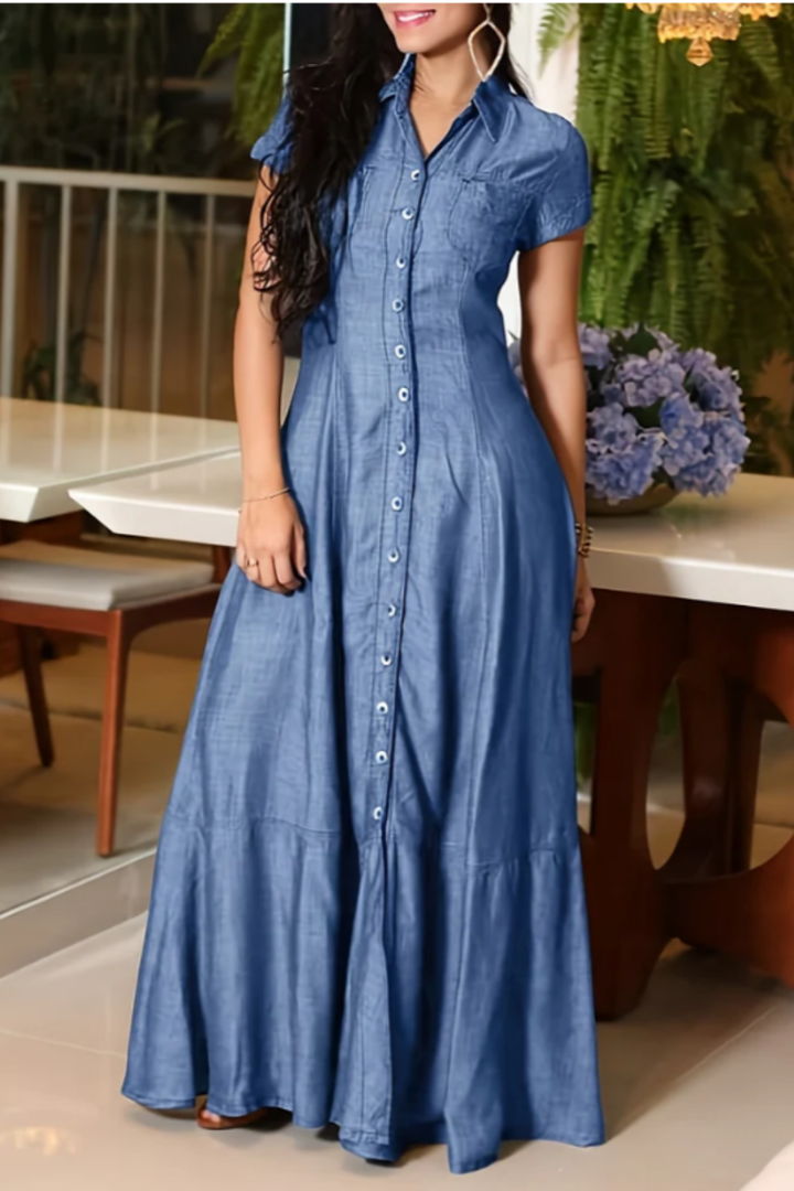 Eliza | Long Denim Dress
