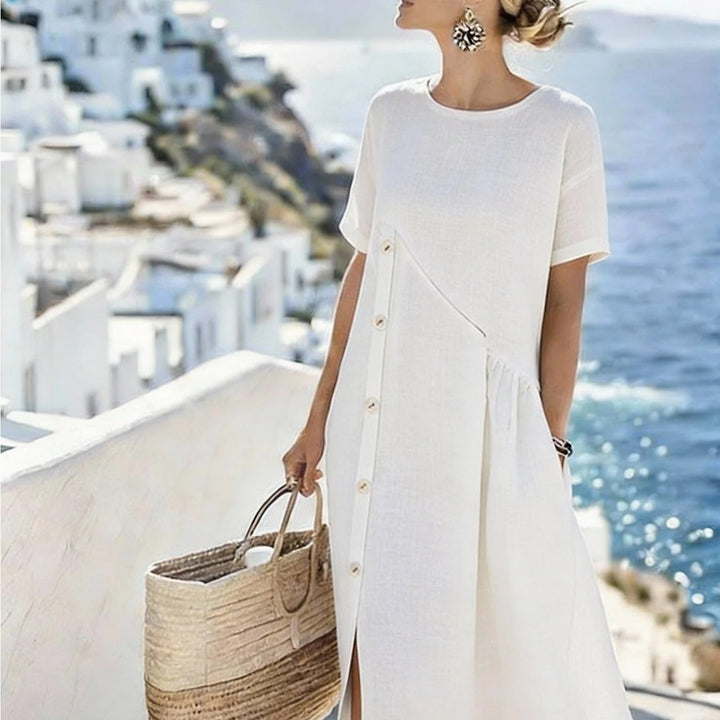 Anita | Smocked Waist Midi Dress with Pockets