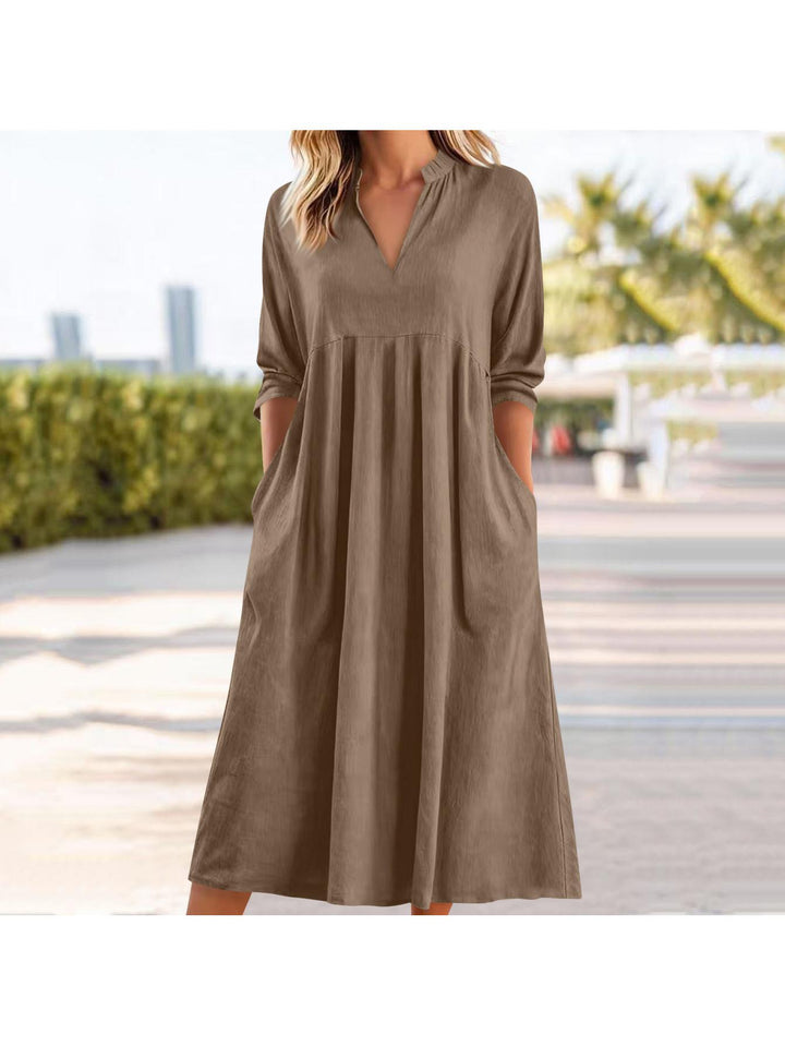 Amber | Elegant Midi Dress with Pockets