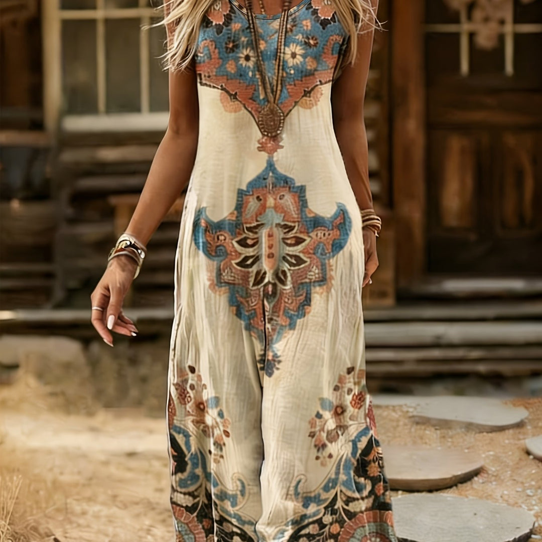 Brooke | Sleeveless Boho Print Dress