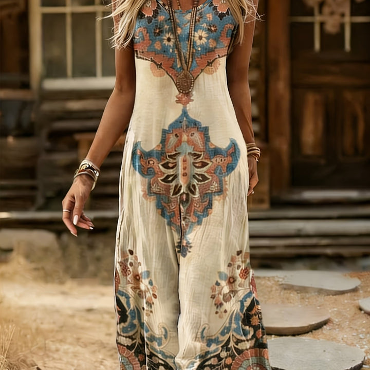 Brooke | Sleeveless Boho Print Dress
