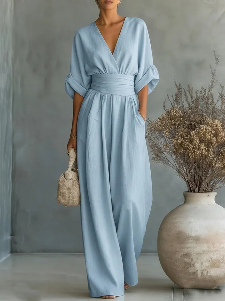 Madison | Sculptural Flowy Wide-Leg Jumpsuit
