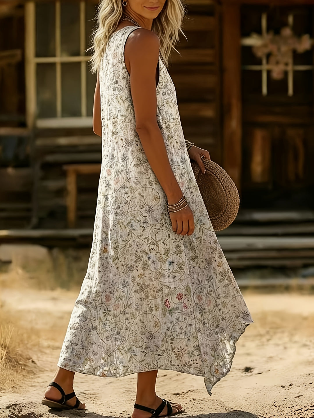 Brylee | Sleeveless Boho Print Dress