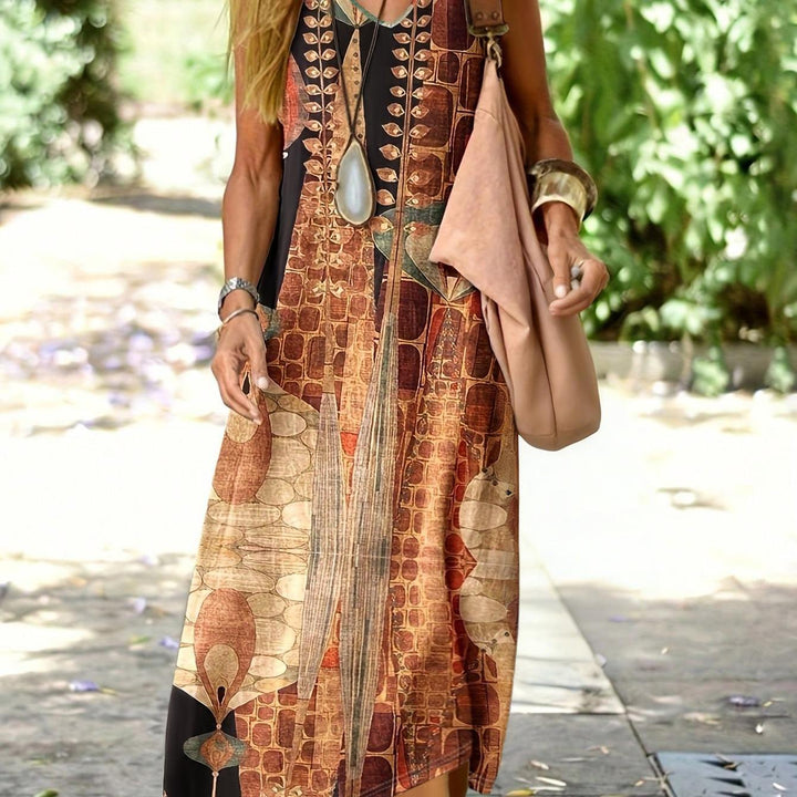 Baylee | Sleeveless Boho Print Dress