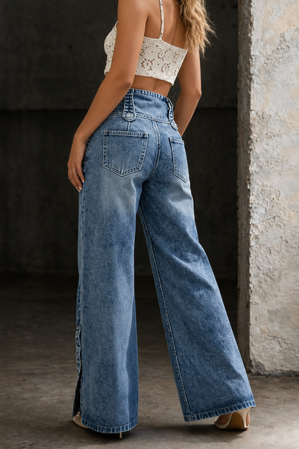 Mia | High Waist Slit Jeans