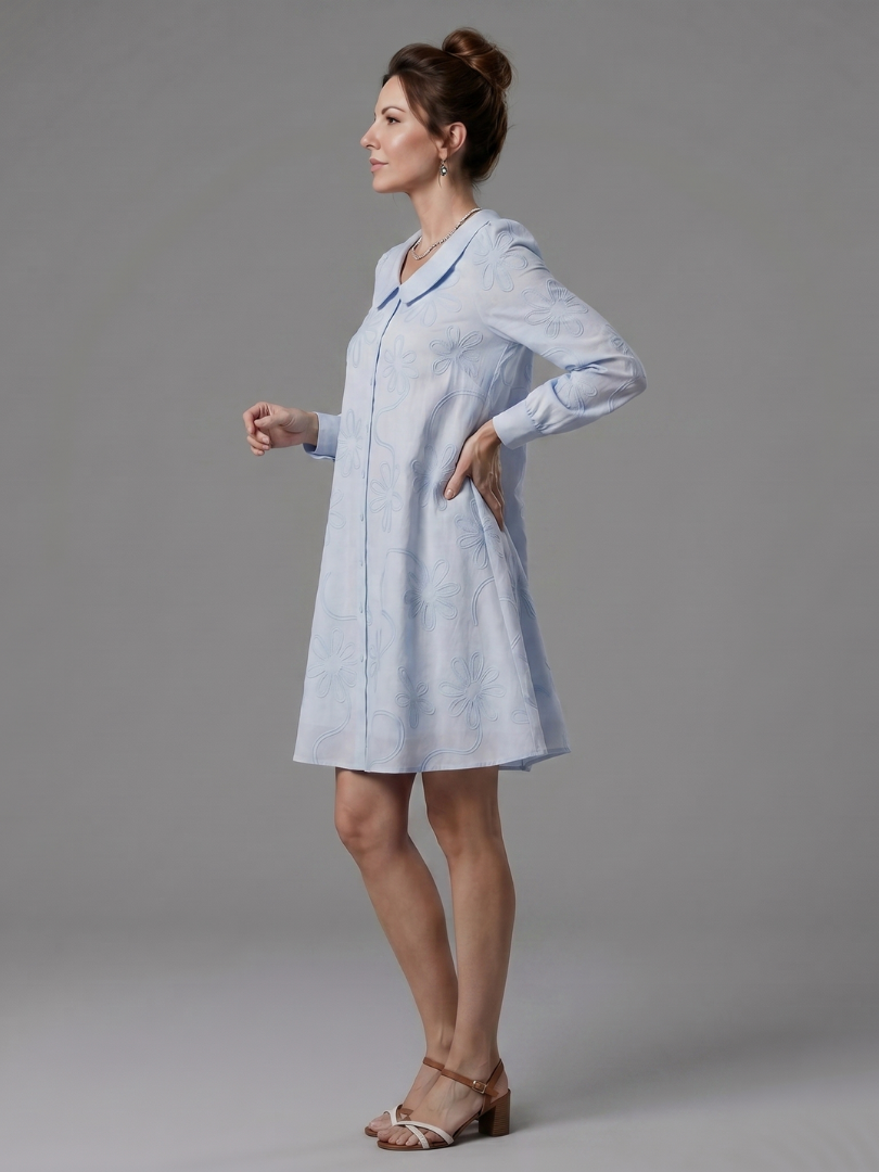 Opal | Button Front Collar Knee Length Dress