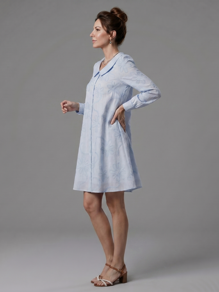 Opal | Button Front Collar Knee Length Dress