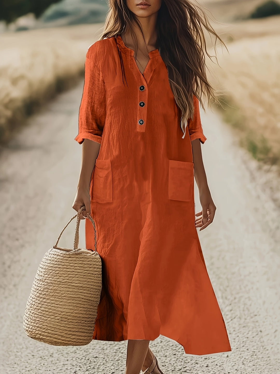 Angelina | 100% cotton-made Dress with Pockets