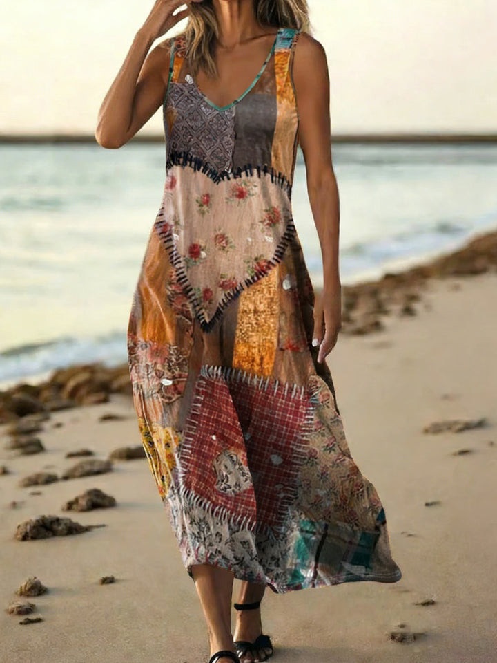 Brooklyn | Sleeveless Boho Print Dress