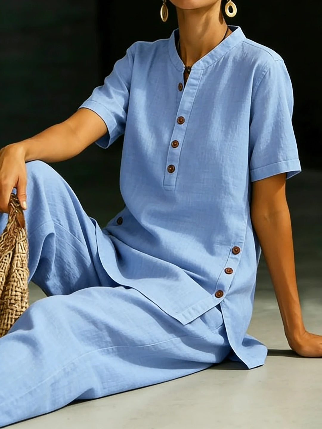 Serena | Classic Button Detail Two-Piece Set