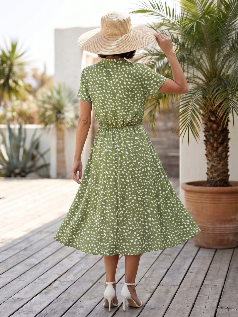 Belladonna | Printed Button Front Belted Midi Dress