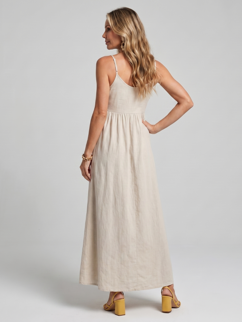 Solstice | Spaghetti Strap Flowing Skirt Midi Dress
