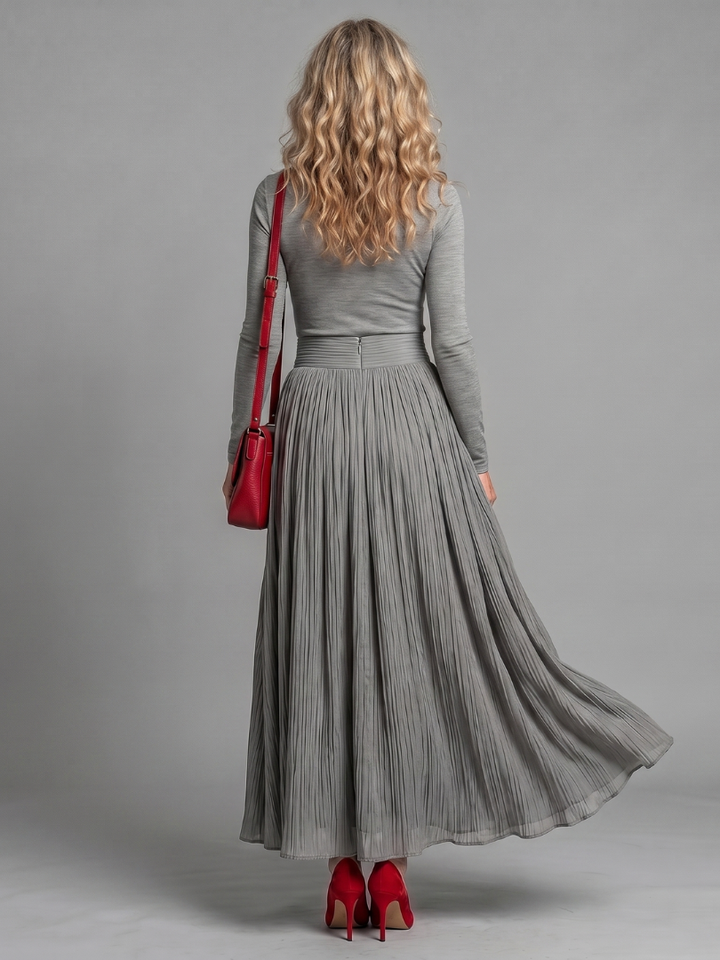 Lana | Long Sleeve Turtleneck Defined Waist Midi Dress