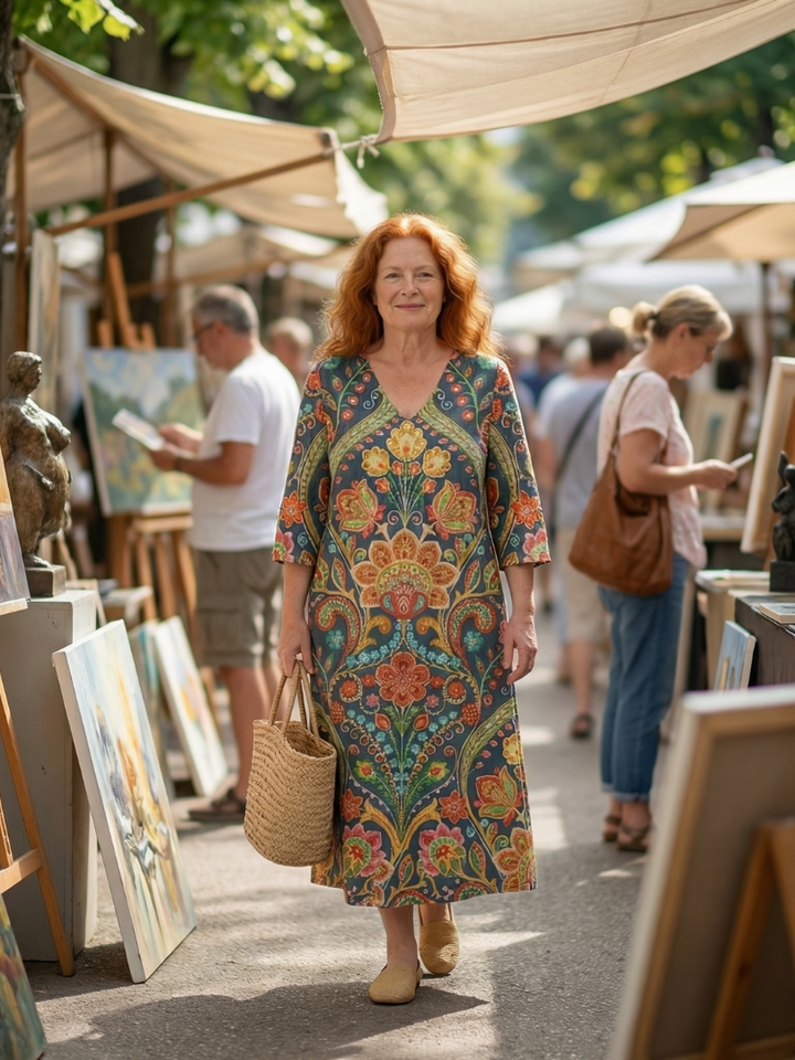 Lila | Easy Shape Garden Midi Dress