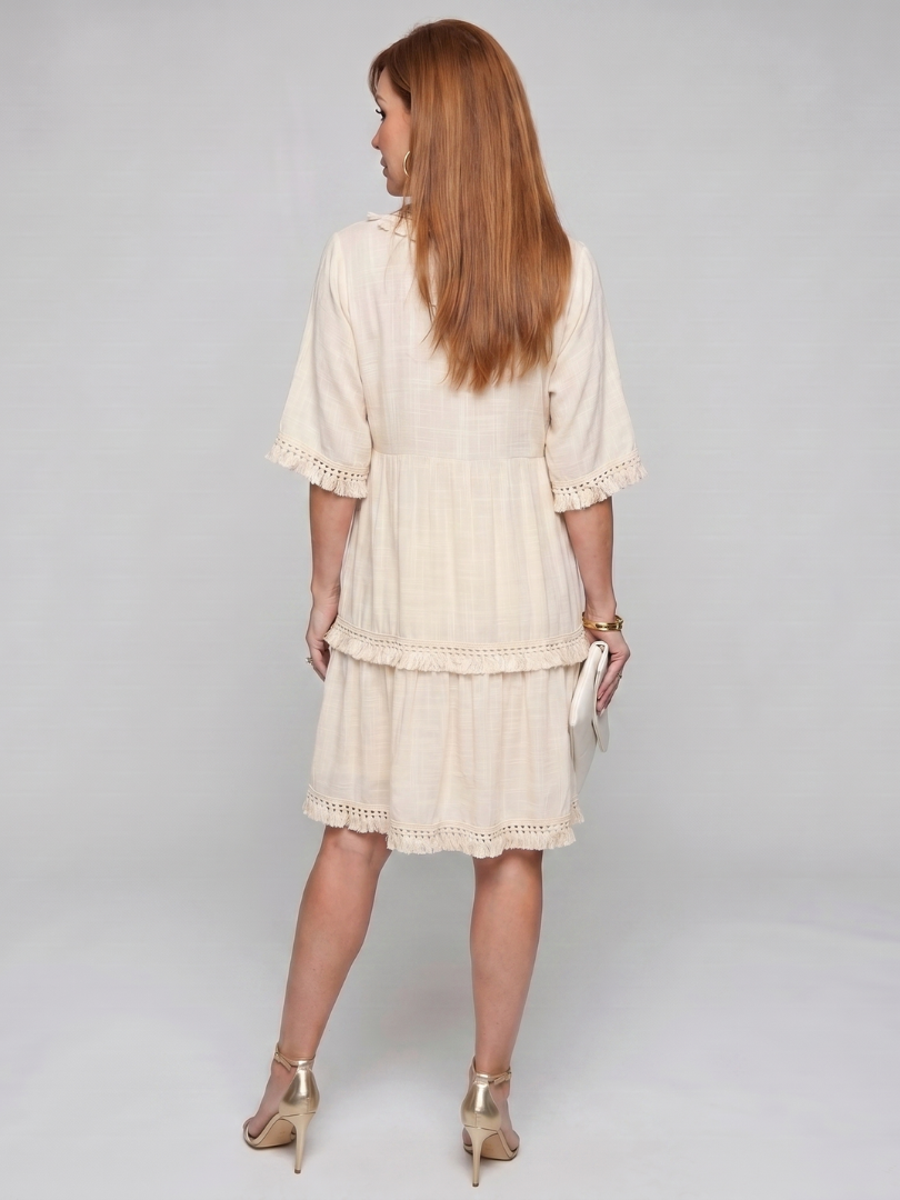 Drea | Embroidered Detail Short Sleeve Mini Dress