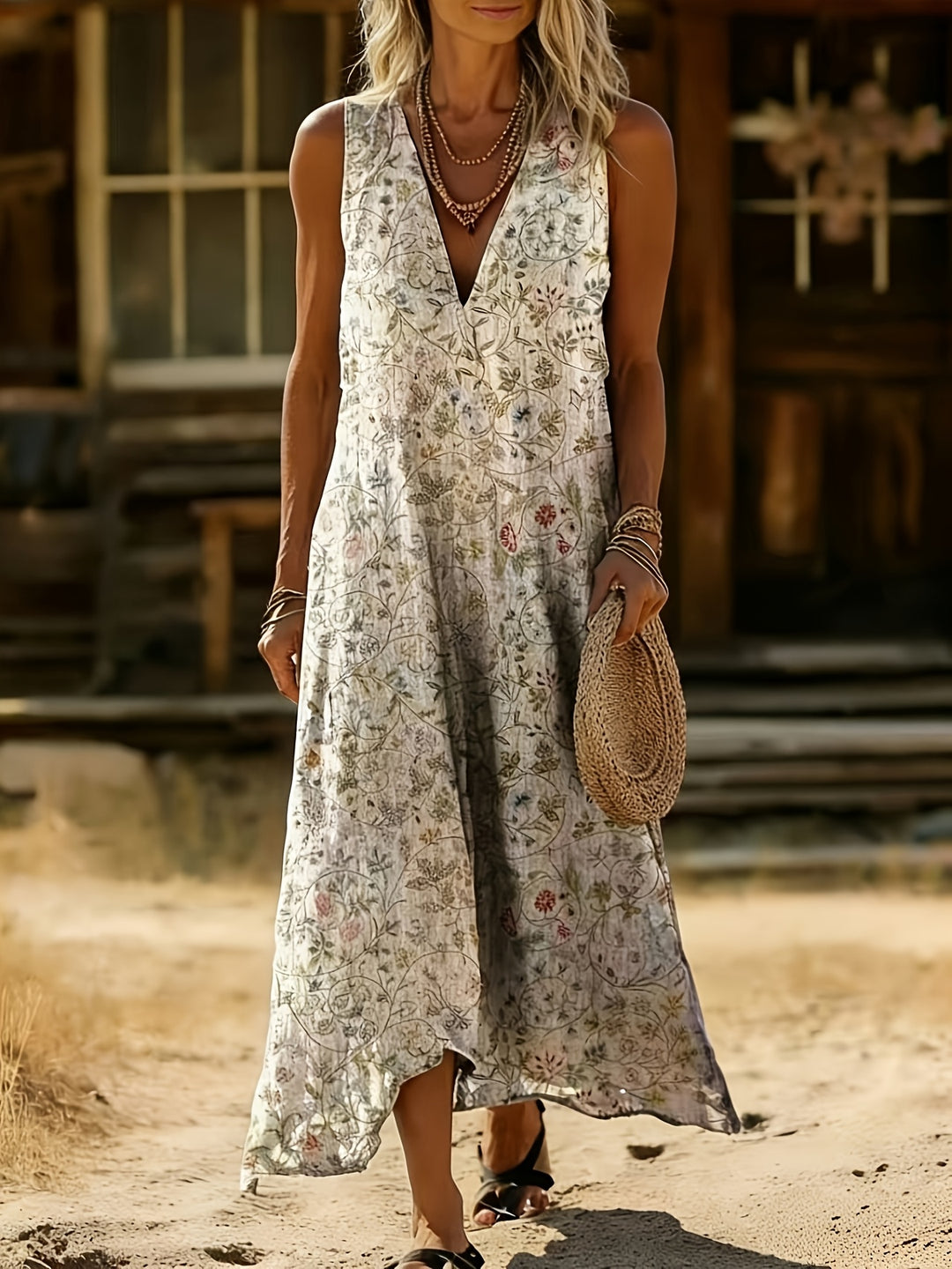 Brylee | Sleeveless Boho Print Dress