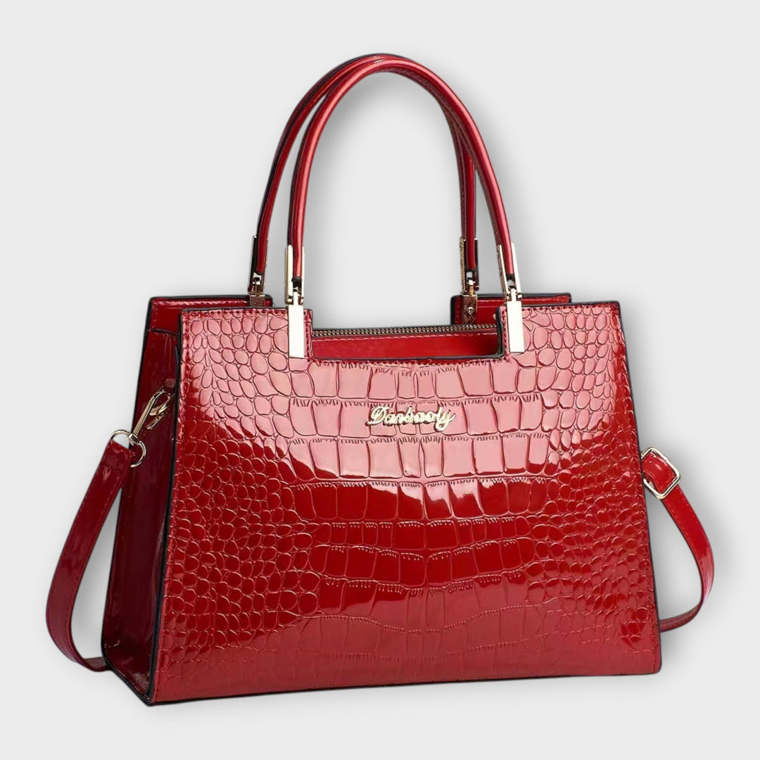Jamie | Glossy Crocodile Pattern Handbag